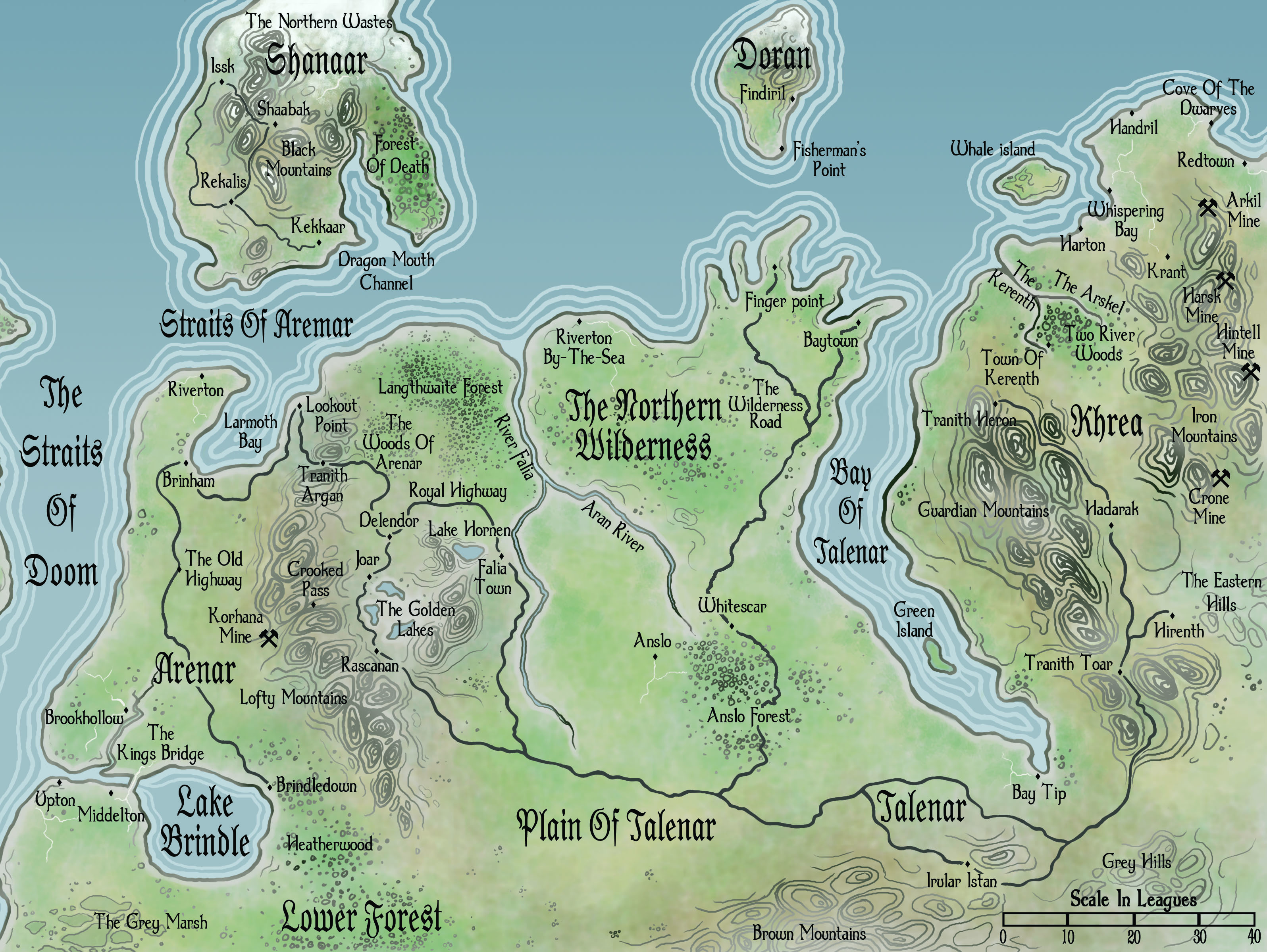 Map of the Eastern Lands of Tranith Argan